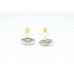 Women's Ear tops studs Earring white Gold Plated white Zircon Stone design..